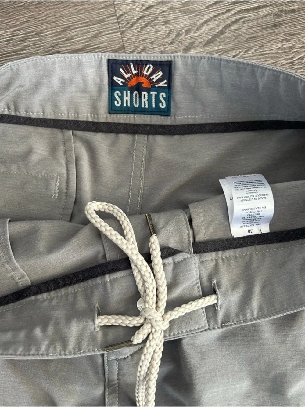 Faherty all day MENS drawstring Light Gray Casual Shorts Sz 30